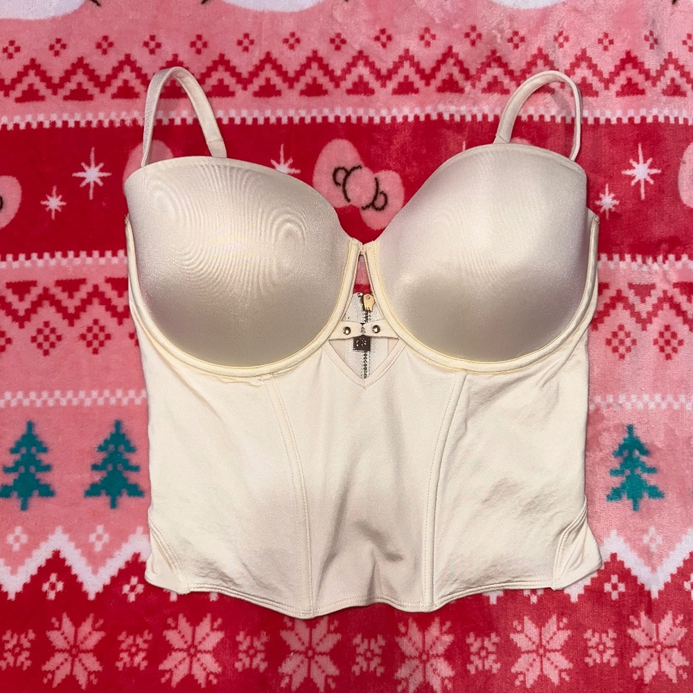 Honey Birdette Everyday Smooth Ivory Corset Bustier Bra 32H NWOT